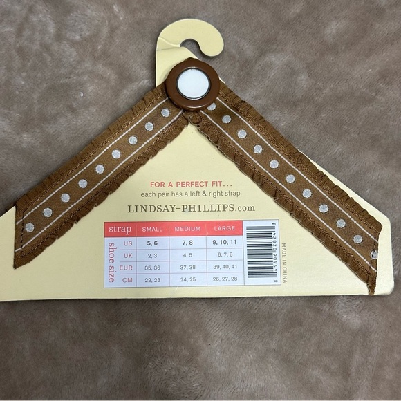 Lindsay Phillips Teddi Brown and White SwitchFlops Strap Size Medium - Picture 2 of 2